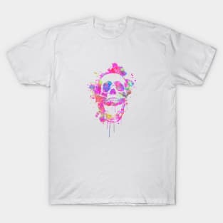 Cool & Trendy Pink Watercolor Skull T-Shirt